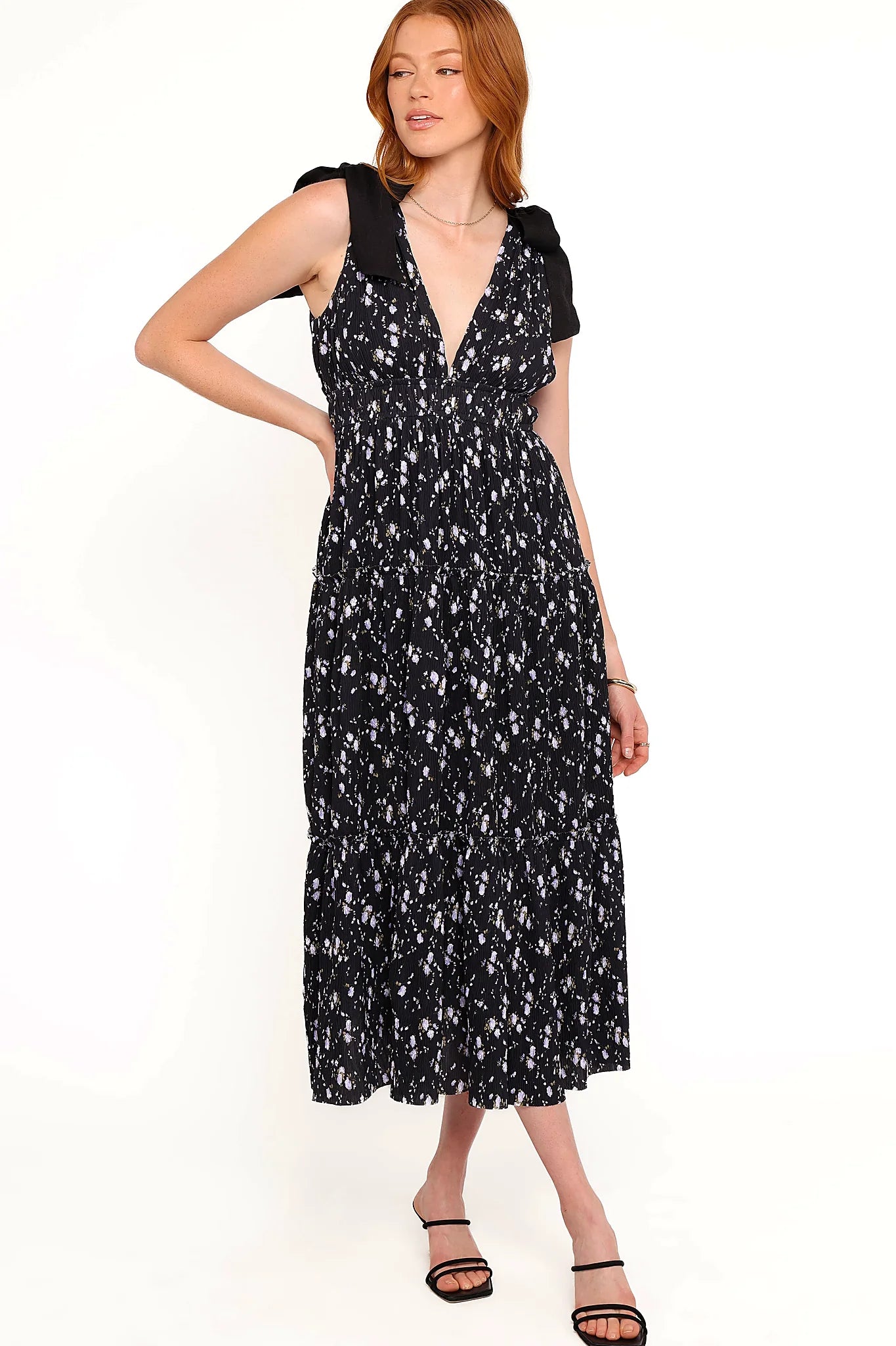 Adeline Maxi Dress - Black Floral
