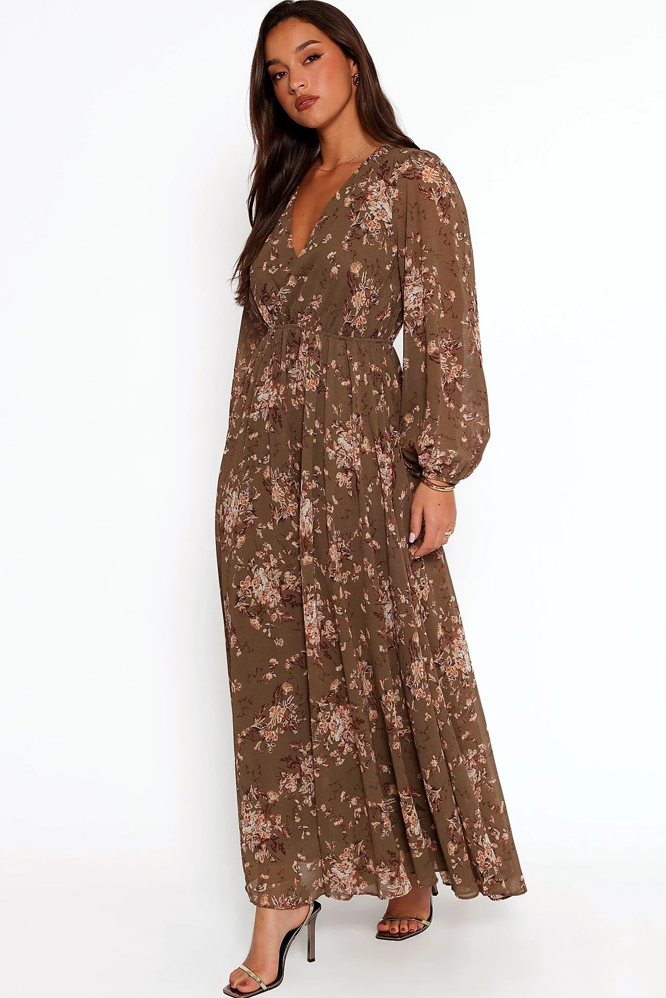 Anisa Maxi Dress - Olive Floral