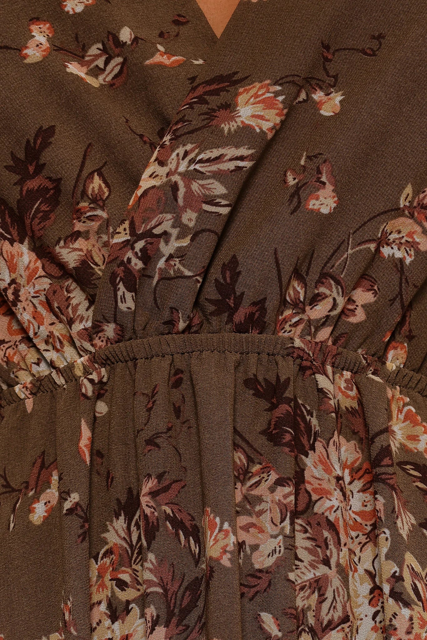 Anisa Maxi Dress - Olive Floral