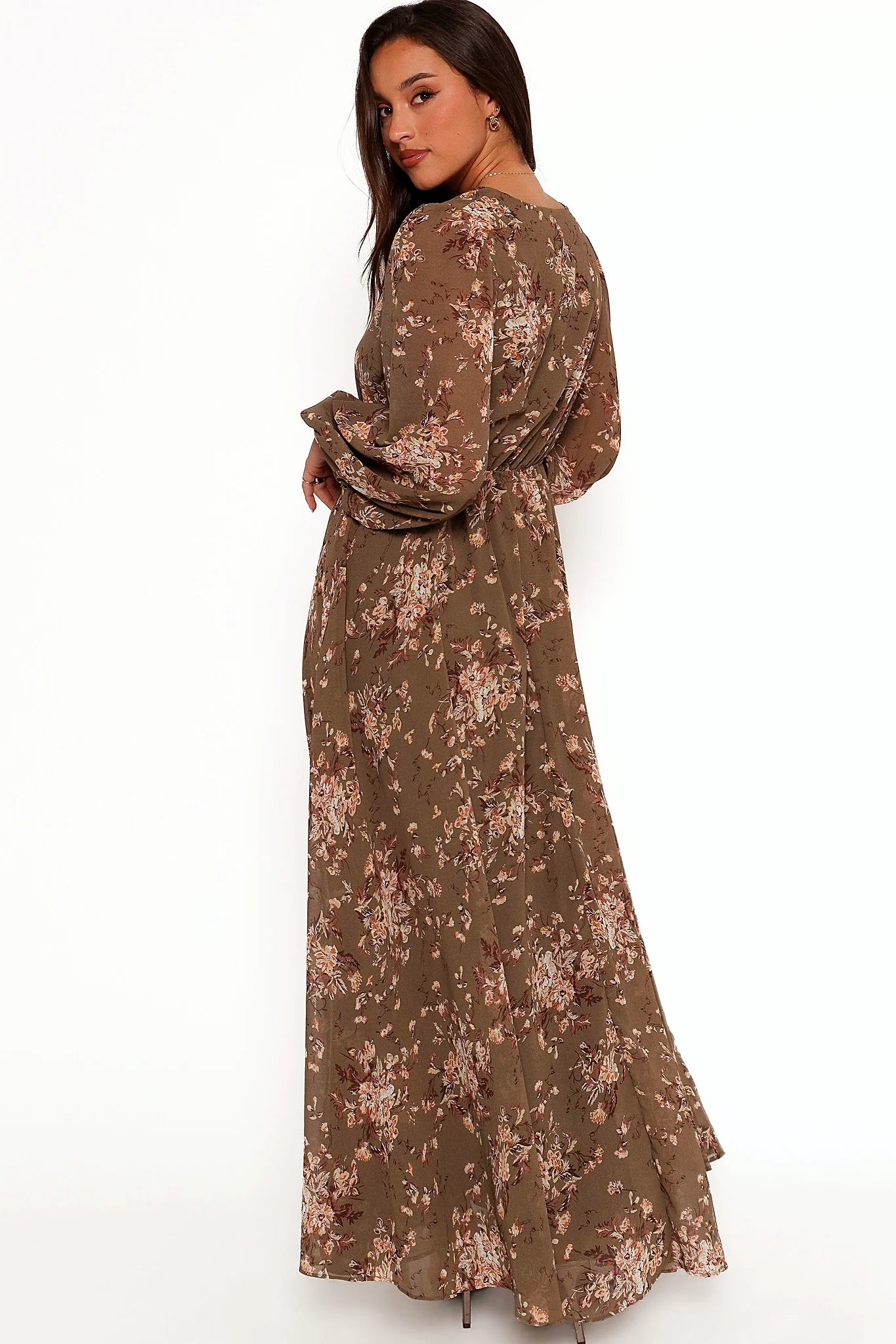 Anisa Maxi Dress - Olive Floral