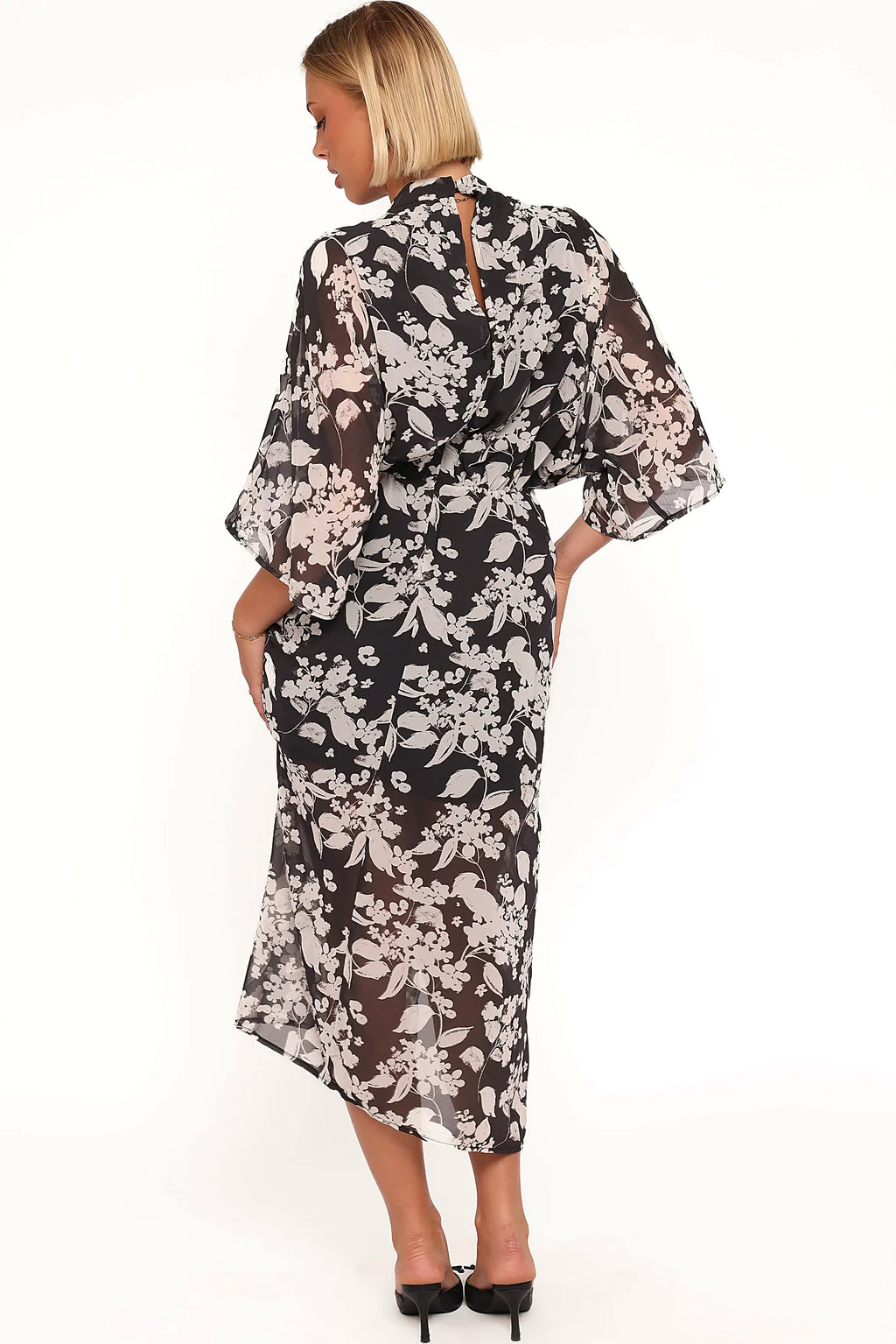 Audrina Maxi Dress - Black Floral