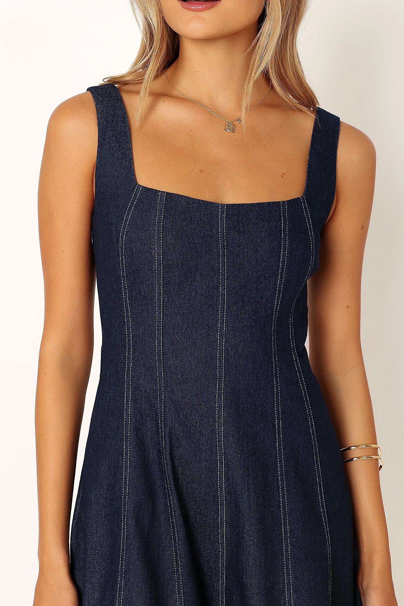 Callum Midi Dress - Dark Denim