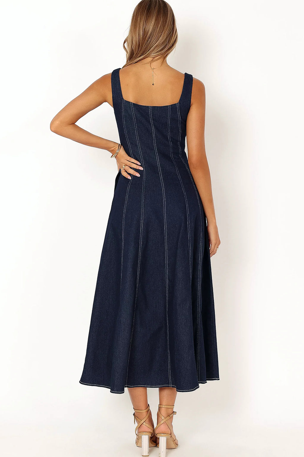 Callum Midi Dress - Dark Denim