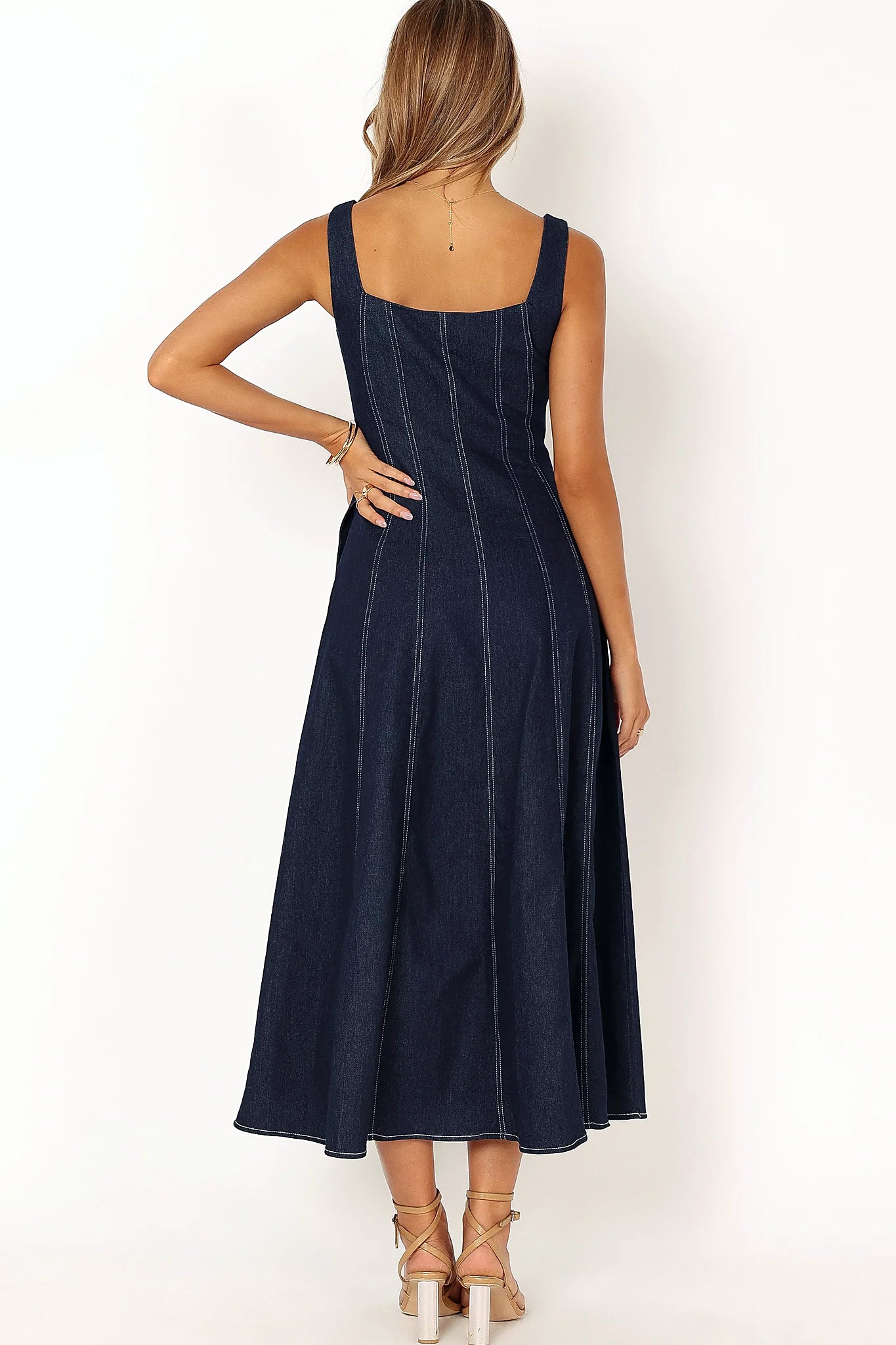 Callum Midi Dress - Dark Denim