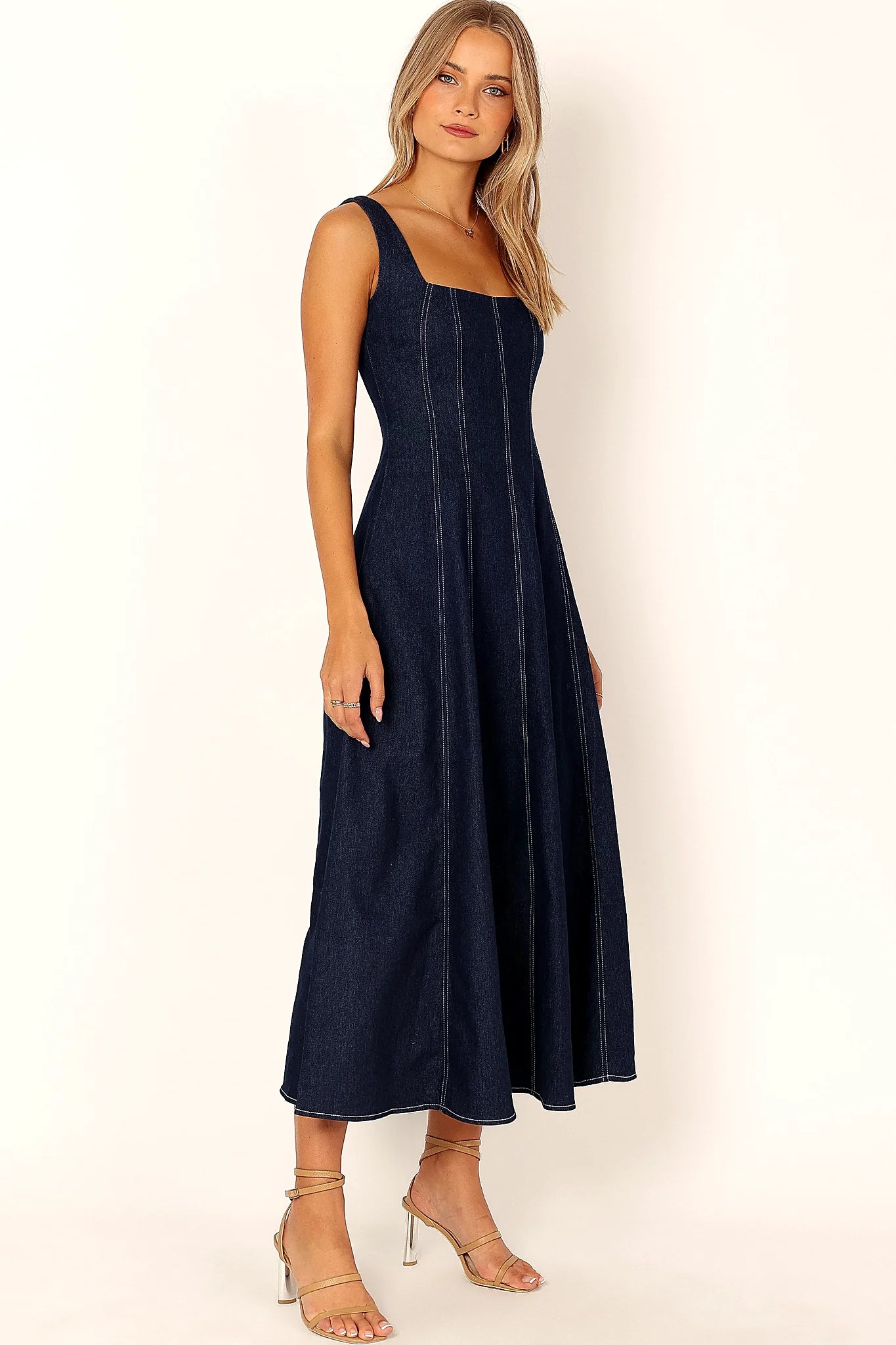 Callum Midi Dress - Dark Denim