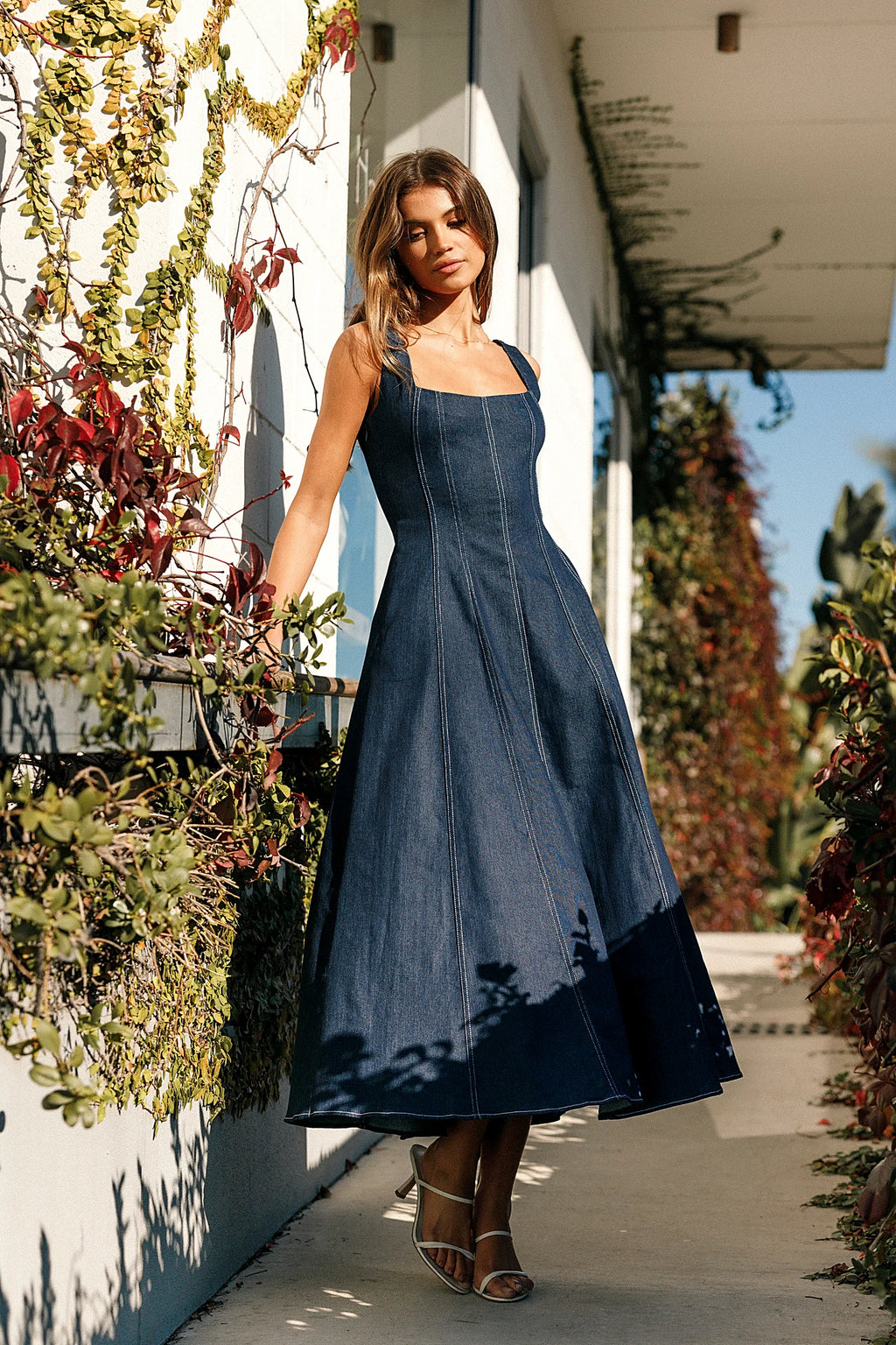 Callum Midi Dress - Dark Denim