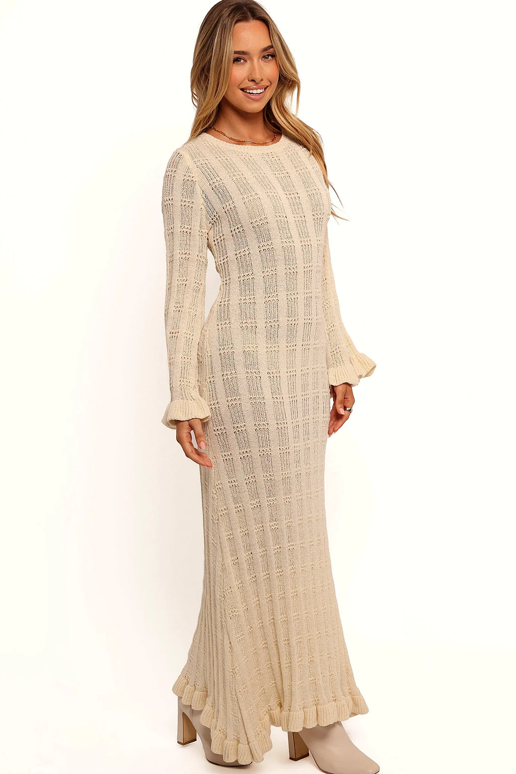 Colter Long Sleeve Maxi Dress - White
