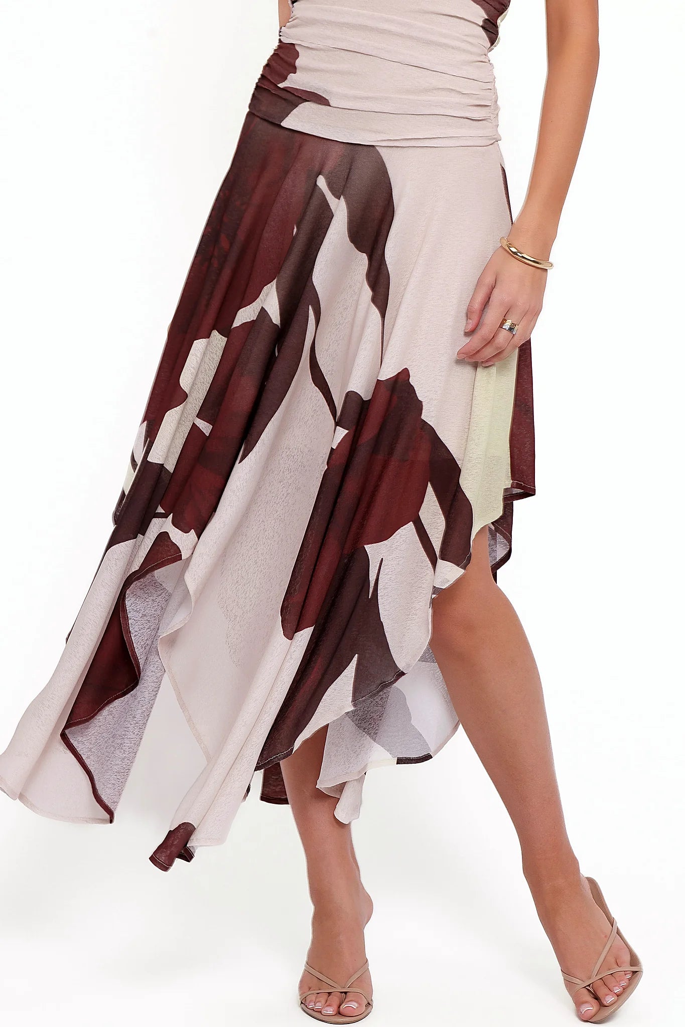 Doreen Midi Dress - Brown Floral