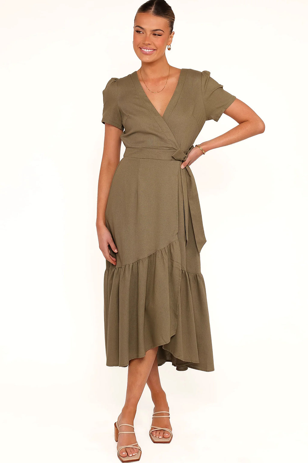 Leontine Midi Dress - Olive