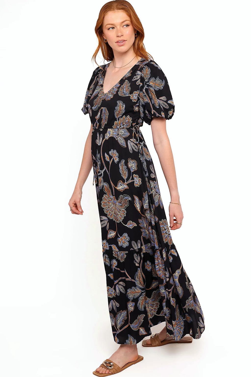 Loveen Maxi Dress - Black Floral