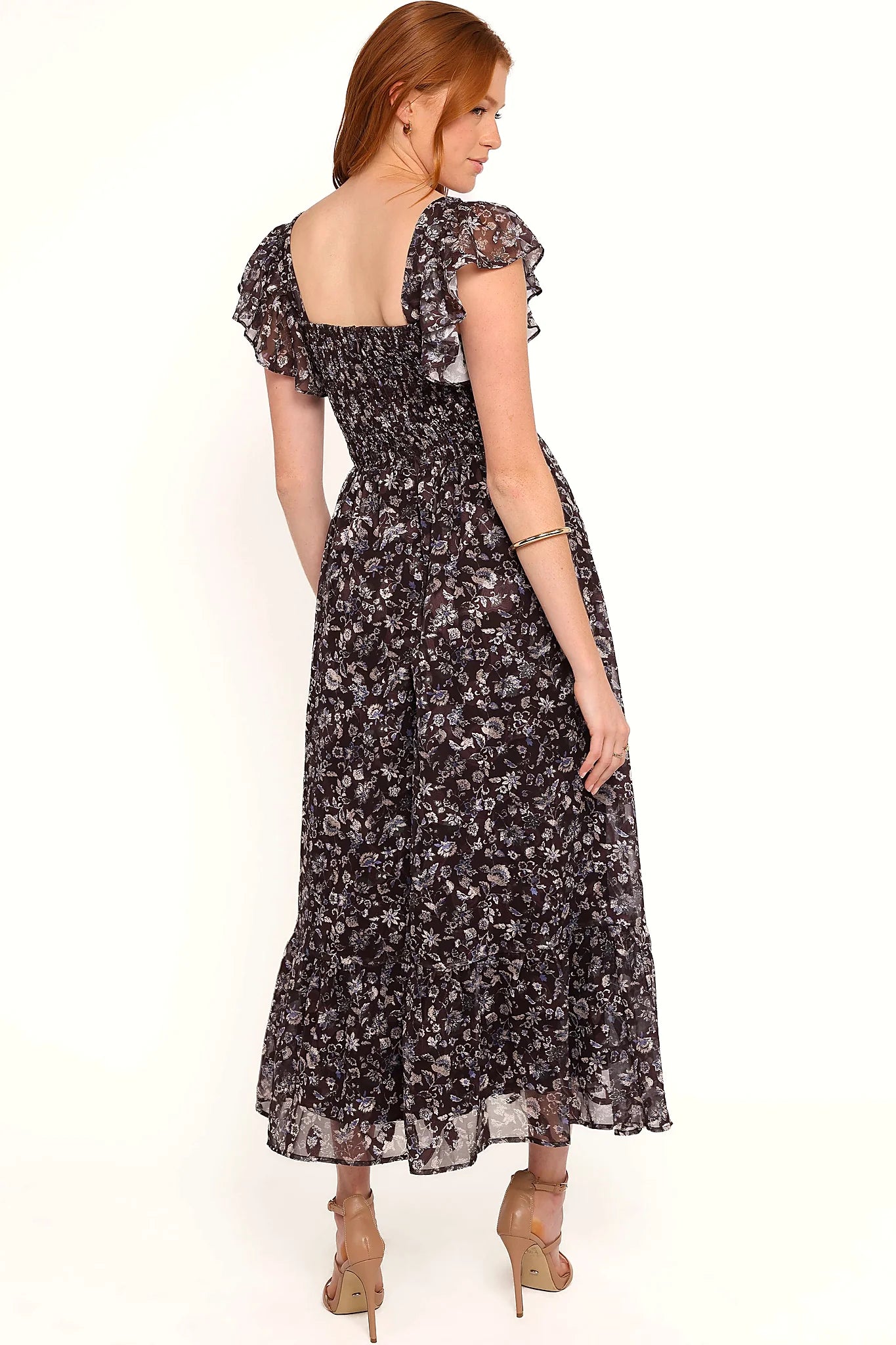 Myles Maxi Dress - Brown/Blue Floral