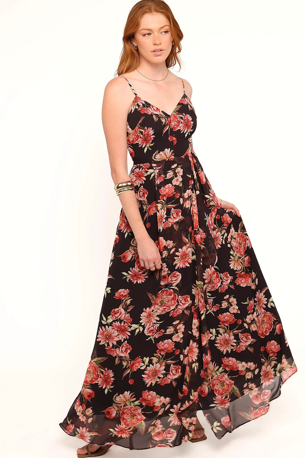 Naver Maxi Dress - Black Floral