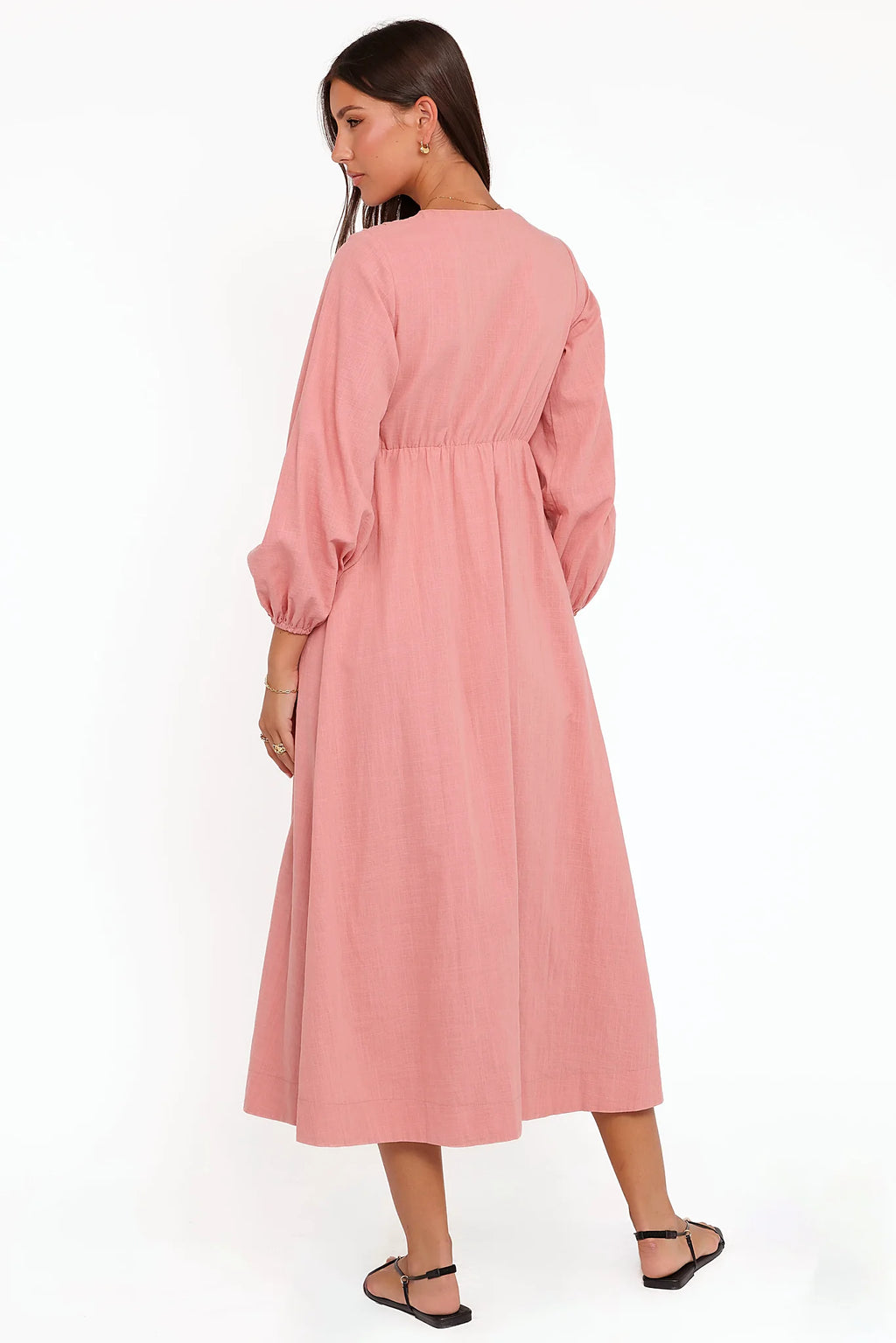 Riven Long Sleeve Maxi Dress - Pink