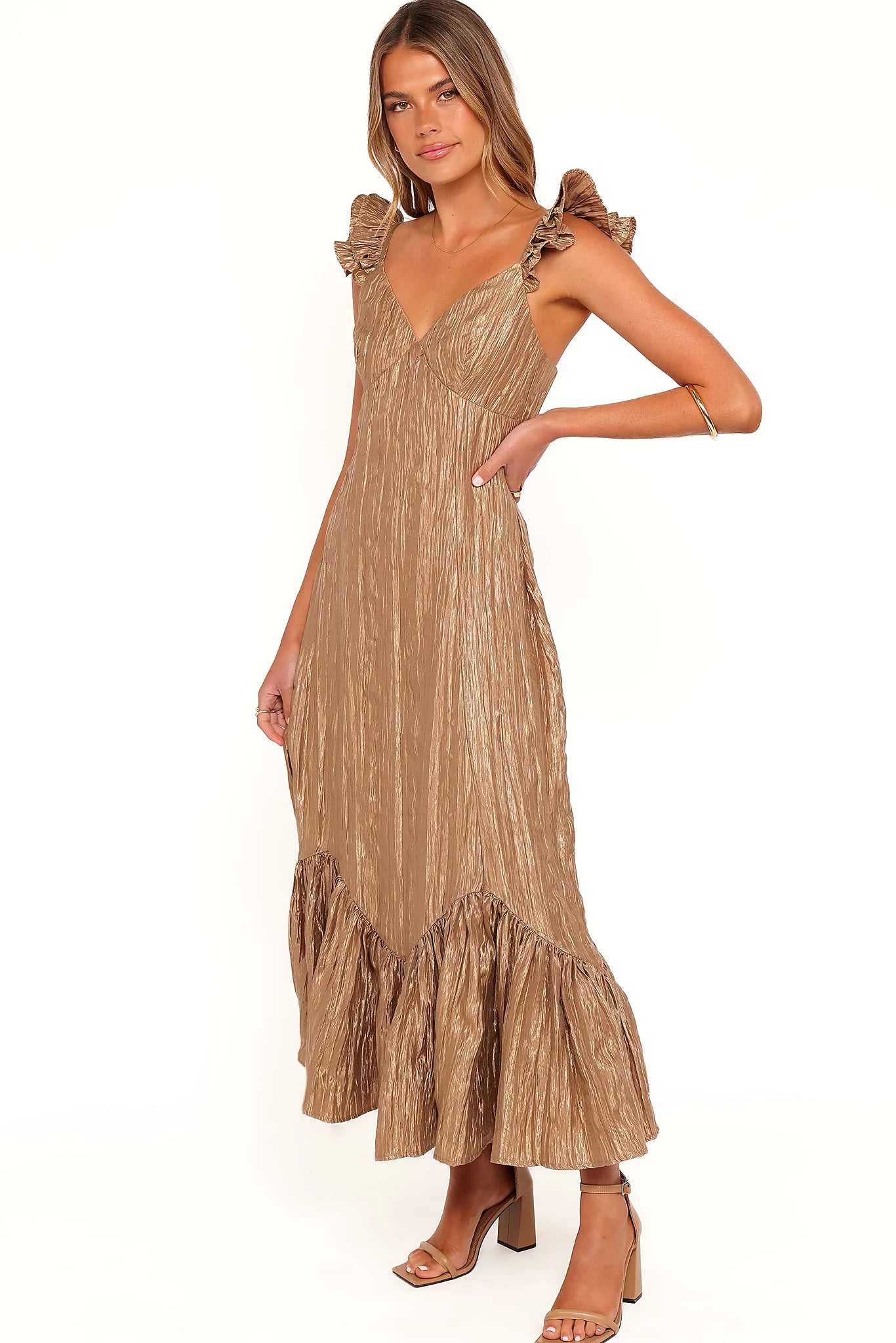 Romola Midi Dress - Bronze