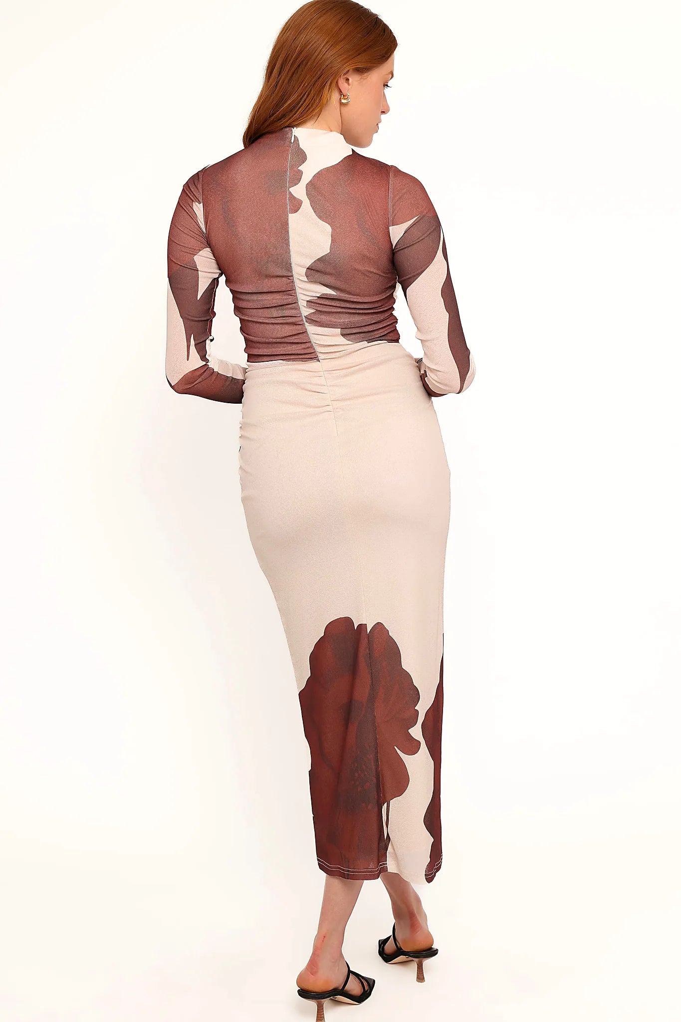 Sukin Midi Dress - Brown Floral