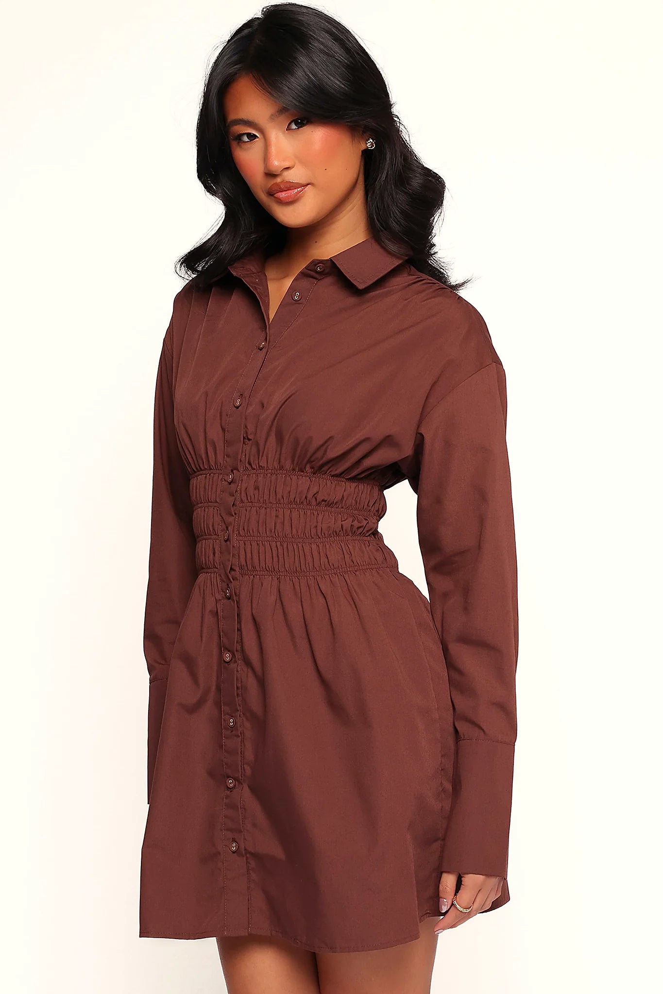 Wallace Mini Dress - Chocolate
