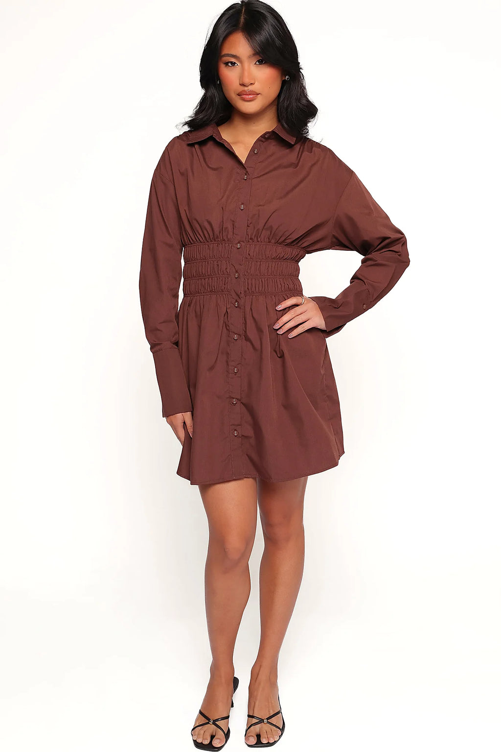 Wallace Mini Dress - Chocolate